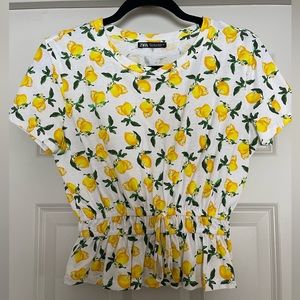 Zara Lemon Crop With Cinched Waist